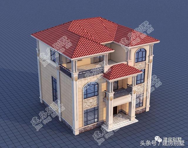 12.8×11.4米三層農(nóng)村別墅，多少人盼了一輩子就為這套房