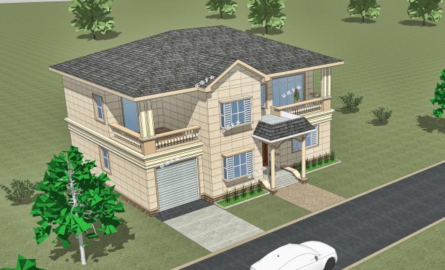 二層簡歐農(nóng)村鄉(xiāng)間別墅設計，造型優(yōu)雅，性價比高