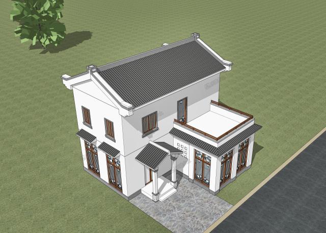 9.7x9米二層中式住宅，小巧不小氣