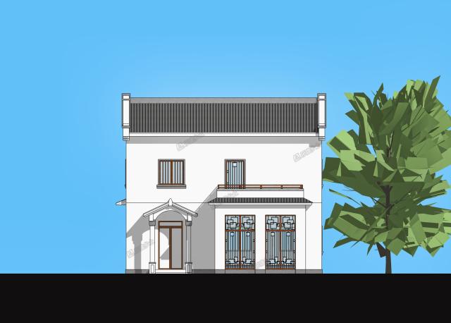 9.7x9米二層中式住宅，小巧不小氣