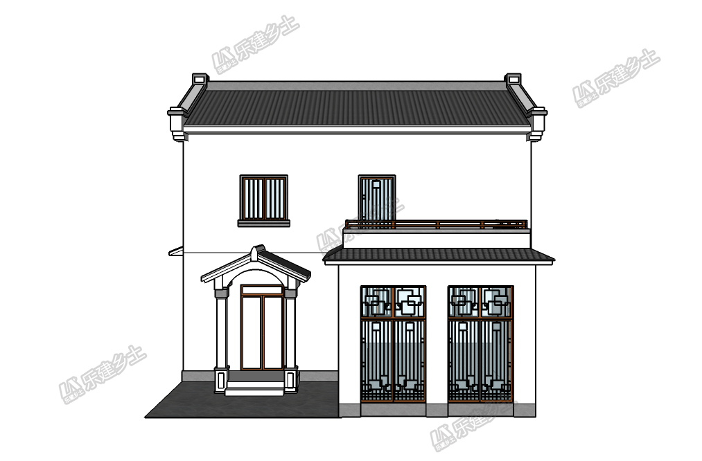 9.7x9米二層中式住宅，小巧不小氣
