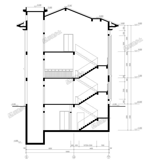三層帶地下室歐式別墅，采光井設(shè)計(jì)改善地下室環(huán)境