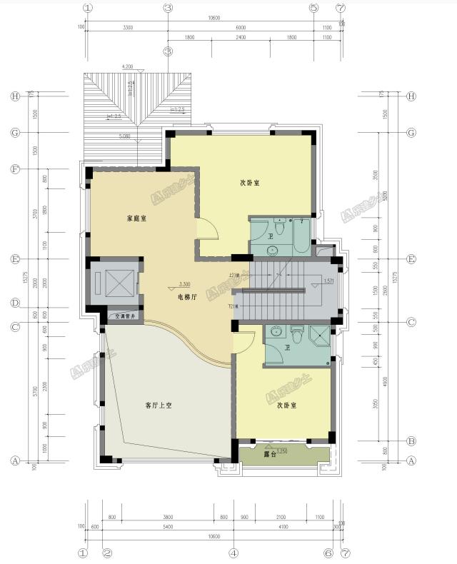 三層帶地下室歐式別墅，采光井設(shè)計(jì)改善地下室環(huán)境