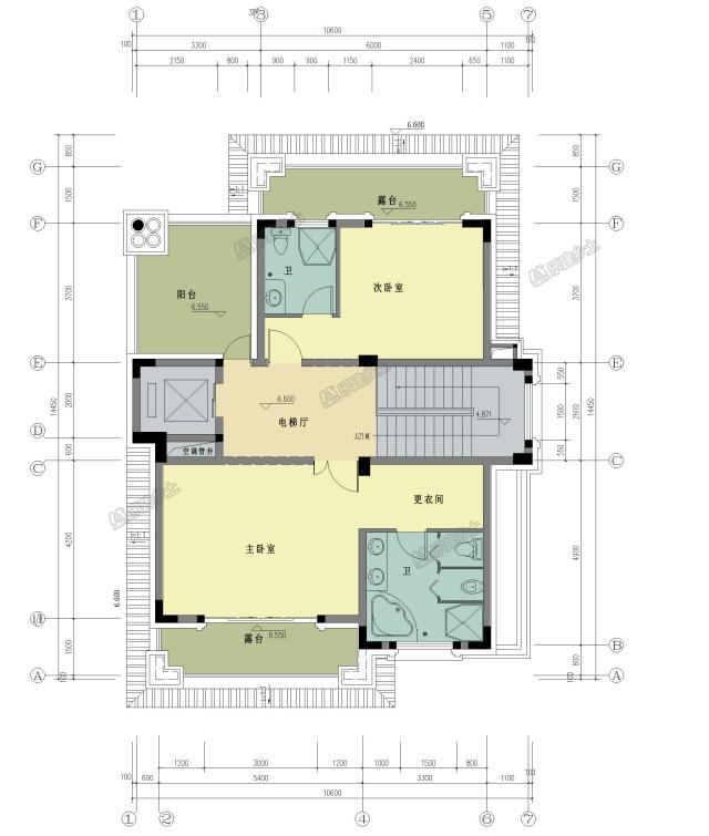 三層帶地下室歐式別墅，采光井設(shè)計(jì)改善地下室環(huán)境