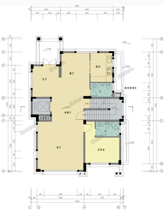三層帶地下室歐式別墅，采光井設(shè)計(jì)改善地下室環(huán)境
