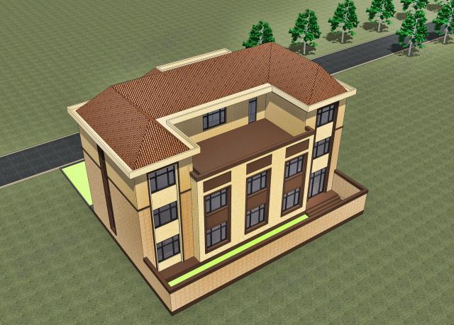 三層歐陸風(fēng)自建房設(shè)計(jì)，辦公+居住，布局設(shè)計(jì)實(shí)用合理