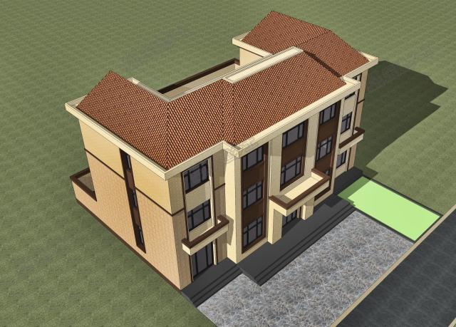 三層歐陸風(fēng)自建房設(shè)計(jì)，辦公+居住，布局設(shè)計(jì)實(shí)用合理