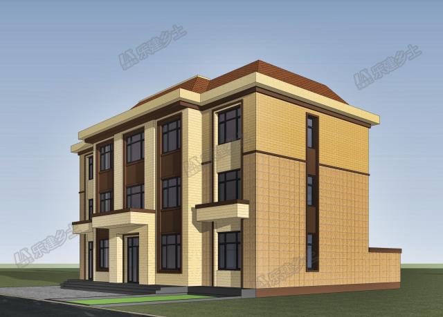 三層歐陸風(fēng)自建房設(shè)計(jì)，辦公+居住，布局設(shè)計(jì)實(shí)用合理