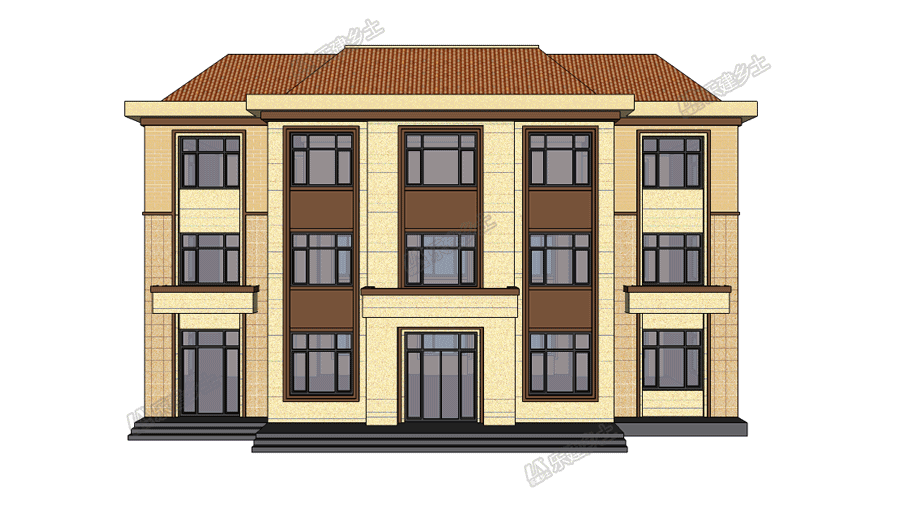三層歐陸風(fēng)自建房設(shè)計(jì)，辦公+居住，布局設(shè)計(jì)實(shí)用合理
