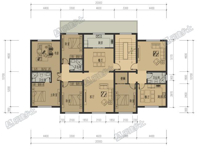 三層歐陸風(fēng)自建房設(shè)計(jì)，辦公+居住，布局設(shè)計(jì)實(shí)用合理