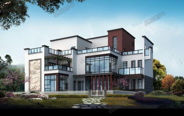 三層帶地下室+庭院別墅，一個平面方案，兩種外觀設計