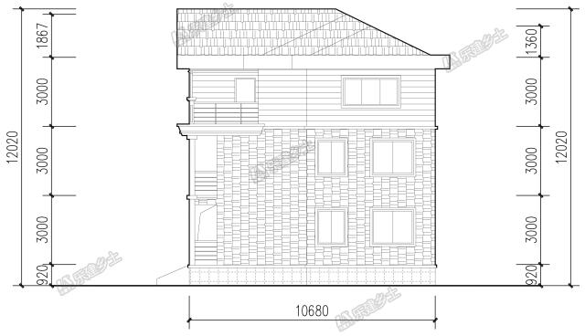 18x11米三層簡歐雙拼別墅，內(nèi)部完全對稱，外觀整體感強