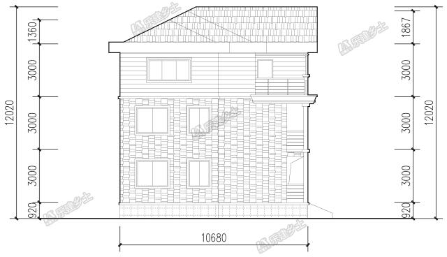 18x11米三層簡歐雙拼別墅，內(nèi)部完全對稱，外觀整體感強