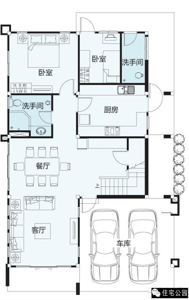 2套別墅戶型，5室2廳含車庫(kù)，只有年輕人才喜歡？