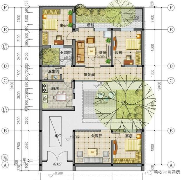 10套北方農(nóng)村平房設計圖，帶院子，25萬內(nèi)含造價表