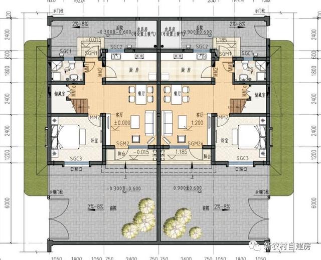10套北方農(nóng)村平房設計圖，帶院子，25萬內(nèi)含造價表