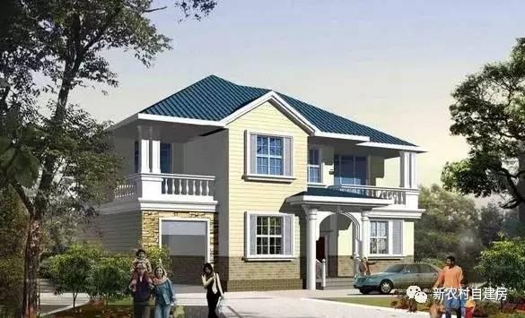 15x12米經(jīng)典二層農(nóng)村別墅設(shè)計(jì)圖，6室3衛(wèi)帶車庫，含平面圖