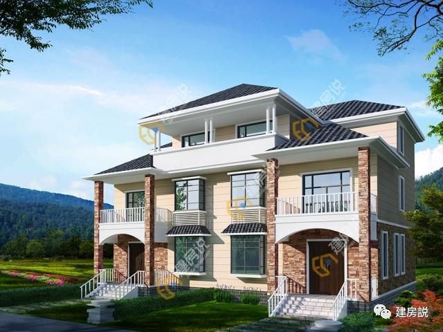 既大氣又美觀的三層兄弟雙拼農(nóng)村別墅，真是羨煞村里人