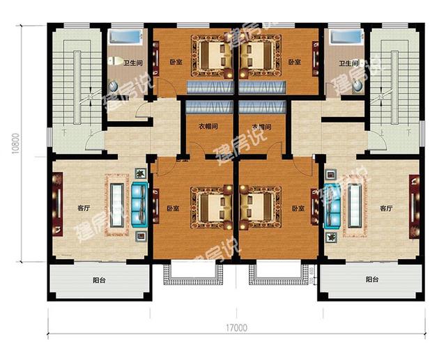 既大氣又美觀的三層兄弟雙拼農(nóng)村別墅，真是羨煞村里人