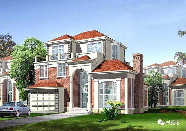 12.6×12.3米帶挑空客廳的歐式農(nóng)村別墅，丈母娘都夸好