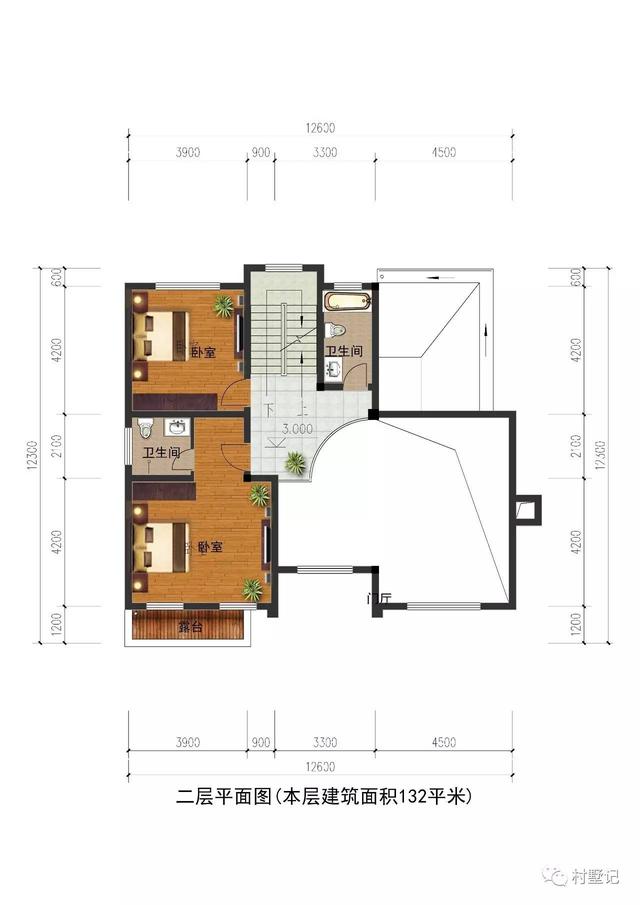 12.6×12.3米帶挑空客廳的歐式農(nóng)村別墅，丈母娘都夸好