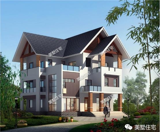 10X12米三層現(xiàn)代別墅圖，建在村里20年都難被超越，簡約的設(shè)計給人眼前一亮