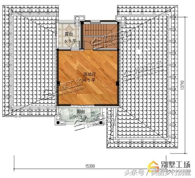 農村三層別墅圖紙帶小閣樓，外觀有層次的美感，穩(wěn)重低調，造價60萬