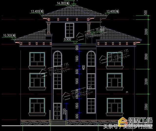 農村三層別墅圖紙帶小閣樓，外觀有層次的美感，穩(wěn)重低調，造價60萬