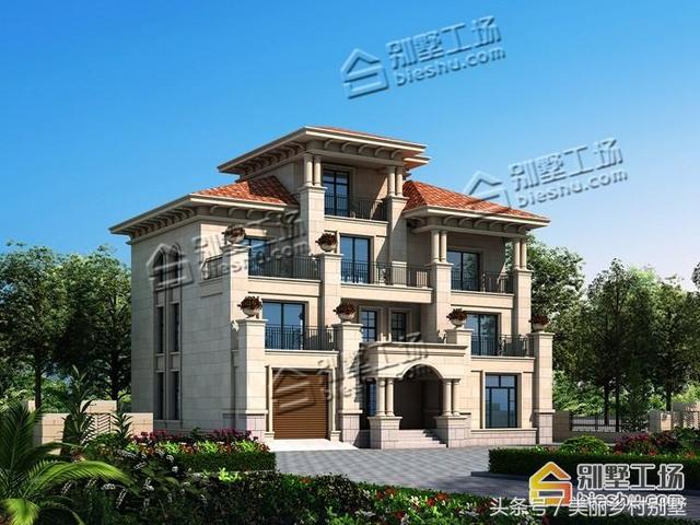 農村三層別墅圖紙帶小閣樓，外觀有層次的美感，穩(wěn)重低調，造價60萬