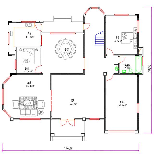 三層江南風(fēng)70萬3廳7臥16×16復(fù)式別墅設(shè)計(jì)圖，帶陽臺(tái)娛樂室車庫，外觀豪華大氣