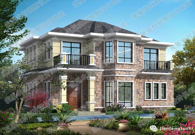 三層江南風(fēng)70萬3廳7臥16×16復(fù)式別墅設(shè)計(jì)圖，帶陽臺(tái)娛樂室車庫，外觀豪華大氣