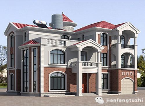 三層江南風(fēng)70萬3廳7臥16×16復(fù)式別墅設(shè)計(jì)圖，帶陽臺(tái)娛樂室車庫，外觀豪華大氣