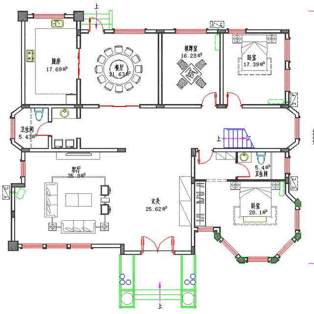 二層豪華歐式城堡別墅圖，造價40萬2廳4室17×15帶涼亭茶廳棋牌室套間，打造超完美視覺感受