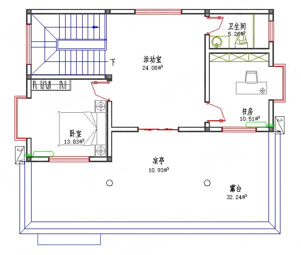 三層復式別墅全套Cad施工圖26萬3廳4室11×10帶車庫活動室涼亭
