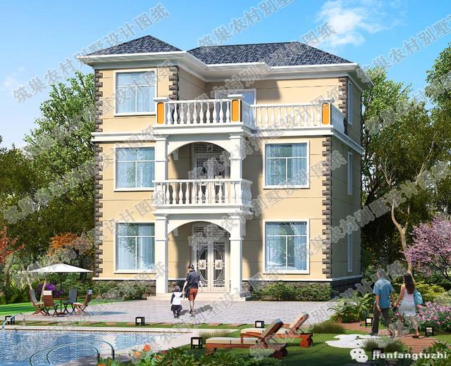 三層新農(nóng)村自建房設(shè)計(jì)圖45萬(wàn)3廳5室4衛(wèi)170㎡，美觀實(shí)用建筑結(jié)構(gòu)水電齊全