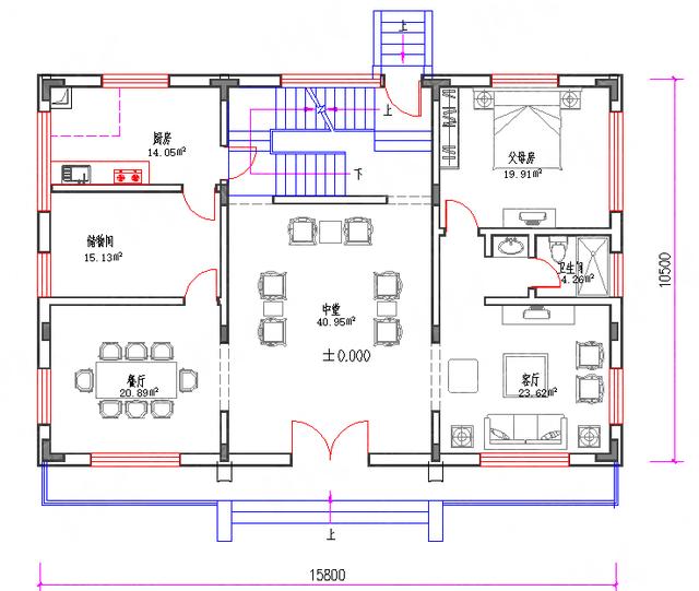 清雅簡(jiǎn)淡的三層徽派別墅圖50萬(wàn)3廳6室5衛(wèi)16×11帶中堂套房，因陋就簡(jiǎn)的樸素美