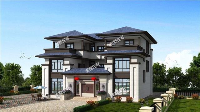 新中式別墅設(shè)計(jì)圖，歐式與中式的結(jié)合，今天看到這款，毫不猶豫馬上就開工吧