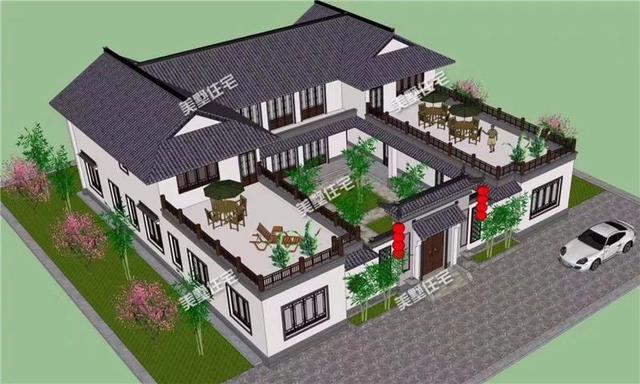 新中式別墅設(shè)計(jì)圖，歐式與中式的結(jié)合，今天看到這款，毫不猶豫馬上就開工吧