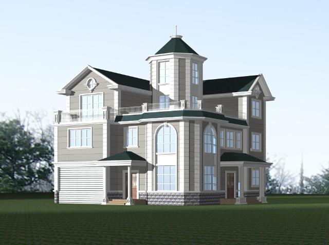 450平三層獨(dú)棟歐式別墅設(shè)計(jì) 關(guān)鍵有兩個(gè)車庫喲!