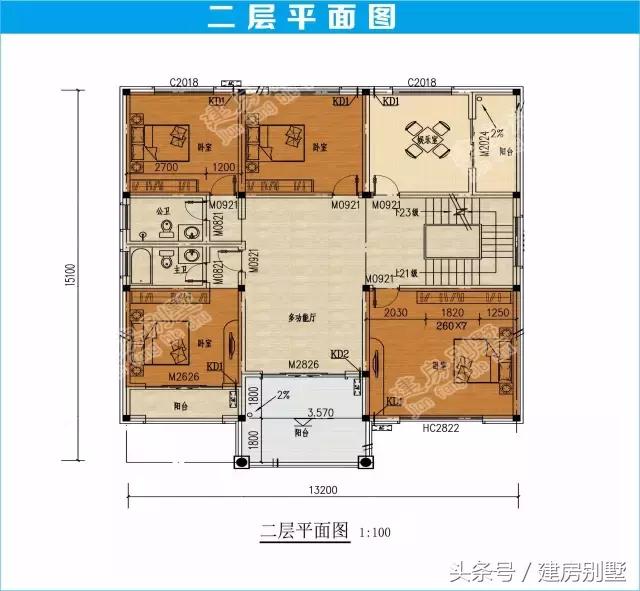 13.2×15.1米三層農(nóng)村別墅，真石漆搭配文化石，經(jīng)濟又美觀