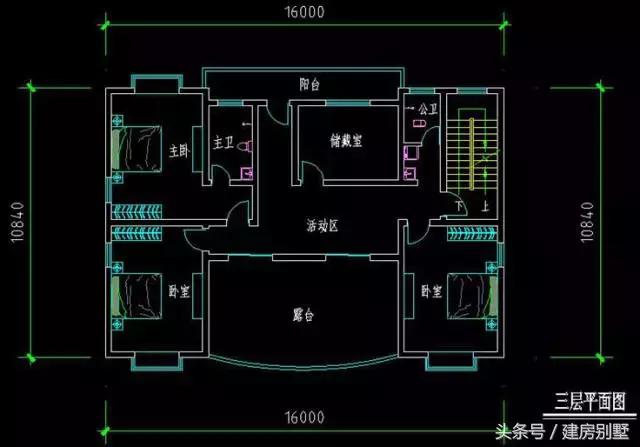 16×10.04米三層農(nóng)村別墅，“人氣“最旺的戶型