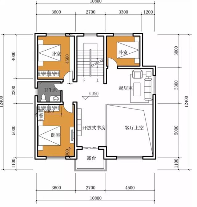 11X12米方正農(nóng)村小別墅，非常符合農(nóng)村的風(fēng)俗，帶平面圖