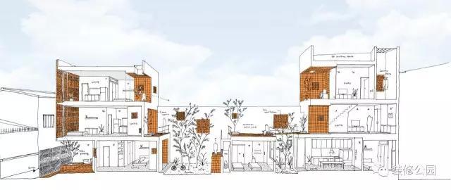 自建房屋做民宿，花磚庭院連廊不可少，狹長(zhǎng)地塊也不怕