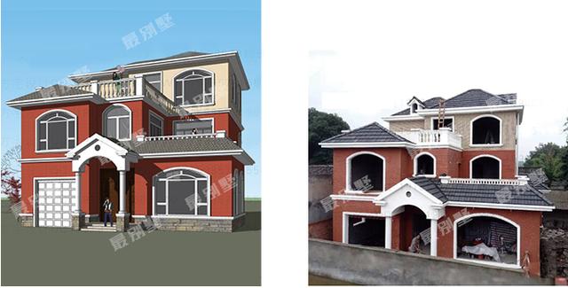 農(nóng)村別墅效果圖實(shí)景圖直接對(duì)比，誰(shuí)說(shuō)實(shí)景圖不如效果圖