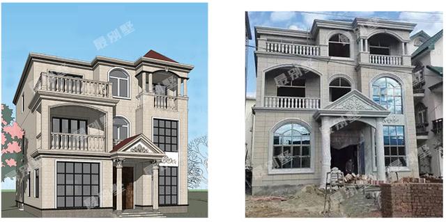 農(nóng)村別墅效果圖實(shí)景圖直接對(duì)比，誰(shuí)說(shuō)實(shí)景圖不如效果圖