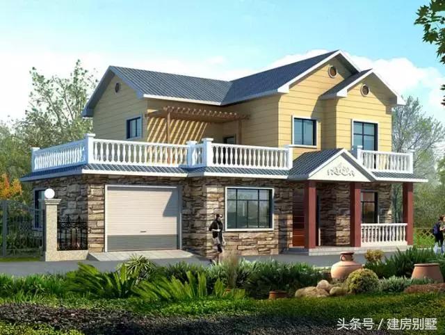 16×12.5米兩層農(nóng)村別墅，堂屋書(shū)屋車庫(kù)露臺(tái)一樣不落