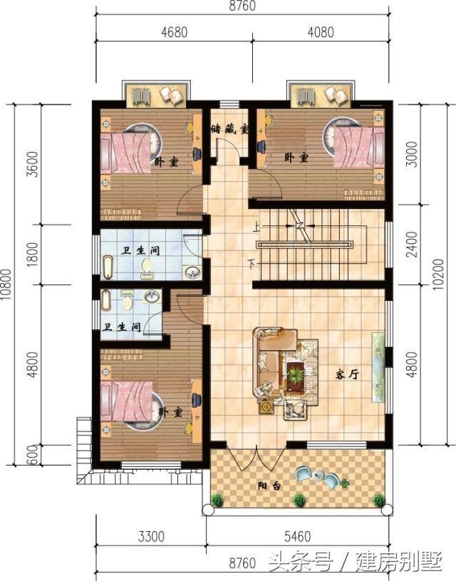 8.76×10.2米四層農(nóng)村別墅，鎮(zhèn)長家的房子都不如這個好