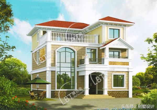 二層半三層獨(dú)棟別墅設(shè)計(jì)圖紙帶效果圖占地138平方米，客廳挑空復(fù)式樓！