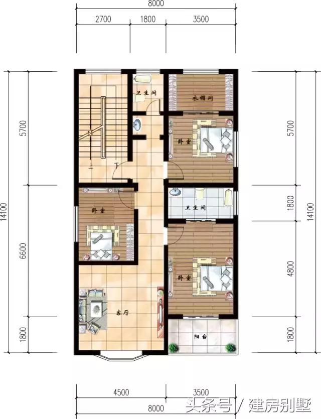 8×12.3米四層帶店面的商住兩用房，誰說面寬小的房子不好看