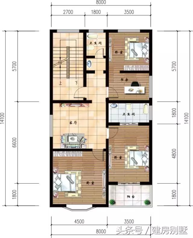 8×12.3米四層帶店面的商住兩用房，誰說面寬小的房子不好看